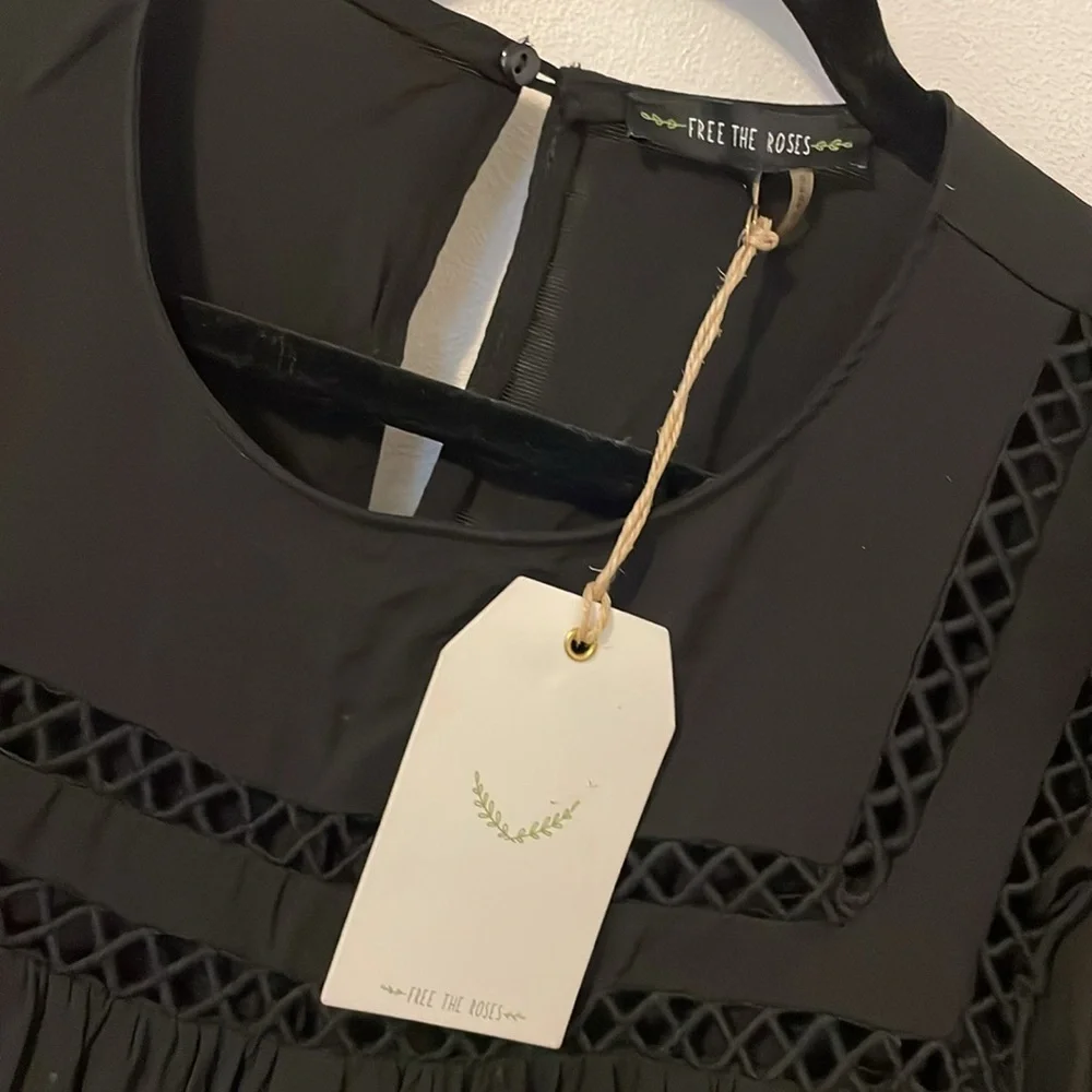 Free the Roses Black Mini Dress - Picture 6 of 9